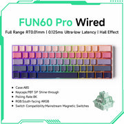 Akko MonsGeek FUN60 Mechanical Keyboard Magnetic Switch 60% Gaming Keyboards Rapid Trigger 0.01mm 8K ARGB HE/TMR Custom Keyboard