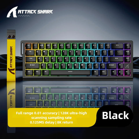 ATTACK SHARK X68HE Magnetic Mechanical Keyboard RGB 8K Low Delay E-Sports Gaming Keyboard 0.01mm RT Accuracy 128K Scan Rate