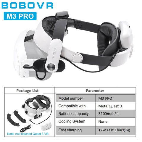 BOBOVR Head Strap For Meta Quest 3S VR S3 Pro Super Strap M3 Max with B100 Battery,M3 Pro with B2 Battery Halo Strap M3 Mini