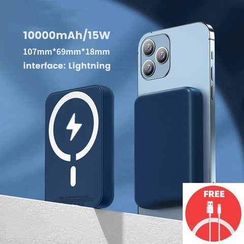 Magnetic Power Bank For Apple External Auxiliary Battery Portable Wireless Charger for iPhone MagSafe Power Bank Backup Battery