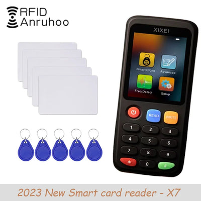 New Rfid Smart Card Reader X7 125khz Badge Copier 13.56mhz Nfc Decoder Duplicator Ic Id Chip Tag Clone Ntag213 215 Key Writer