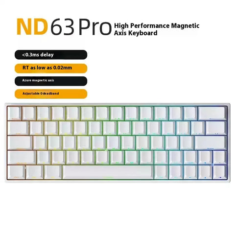 IROK ND63 Pro Customized Magnetic Switch Gaming Keyboard 8K Hot Swappable Polling Rate 0.3ms Latency 0.02mm RT KME SOCD DKS ST