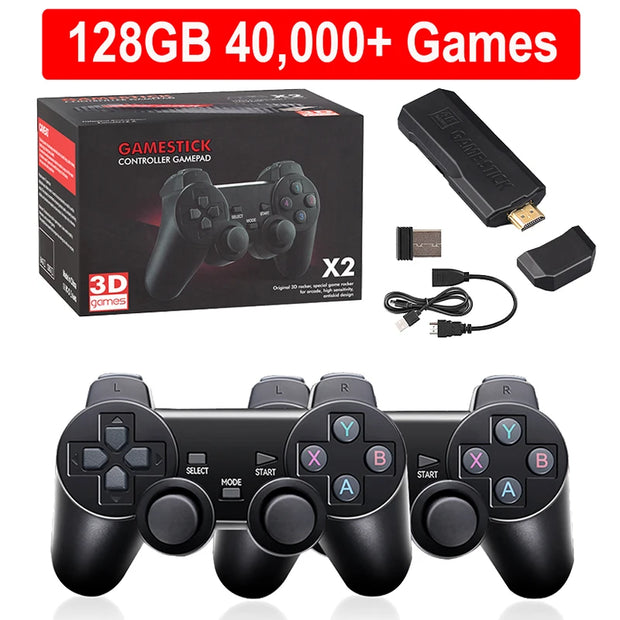 GD10 Retro Video Game Console 4K HD Output Game Stick Emuelec 4.3 System 2.4G Wireless Controllers 3D PSP/PS1 40Simulators Games