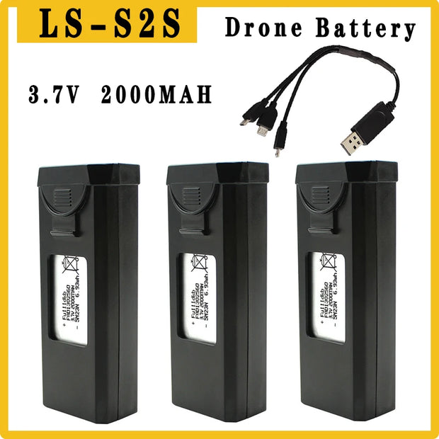 Original S2S Drones Battery 3.7V 2000mAh RC Qudcopter Battery Spare Part Battery For S2S Mini Drone Battery With Charger