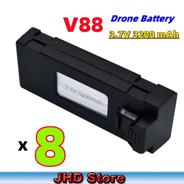 JHD V88 3.7V 3200mAh LiPo Battery Drone Backup V88 Battery For V88/P15 Mini Drone Battery RC Parts