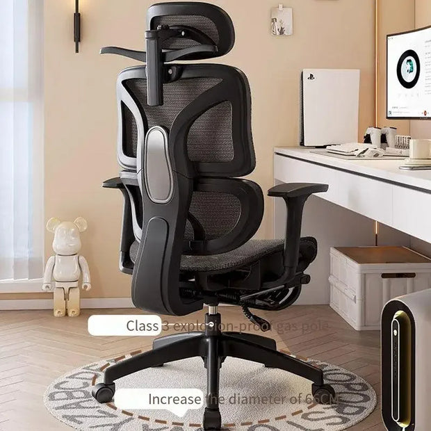 UVR Professional Computer Gaming Chair Ergonomic Backrest Chair Sedentary Comfortable Recliner with Footrest Mesh Office Chair