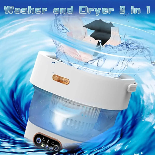 15L Portable Small Washing Dryer Machine Collapsible Washer with Spin Apartment Travel Socks Underwear Panties Washing Machine