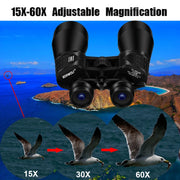 BORWOLF 15-450X60 Binoculars Telescope HD Light Night Vision Bak4 Prism Professional Zoom Powerful for Hunting Bird Watching