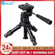 BEXIN MS02 Portable Tripode Photography Travel Portable Compact Lightweight Mini Tripod Camera Stand with Head For iphone Camera