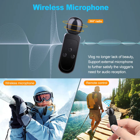 5K Action Camera 4K60FPS Dual IPS Touch LCD WiFi 170° 30M Waterproof 5X Zoom Anti-shake Sports Camera With Remote Control