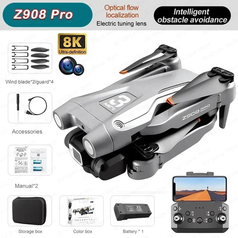 Z908 Pro Max Drone Professional 8K GPS Dual HD Aerial Photography FPV Brushless Obstacle Avoidance Quadcopter 9000M