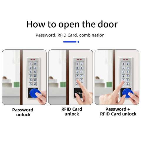 IP67 Waterproof RFID Reader Lock Door Access Control Keypad 6000 User Door Bell 125Khz EM Card Access Control Panel