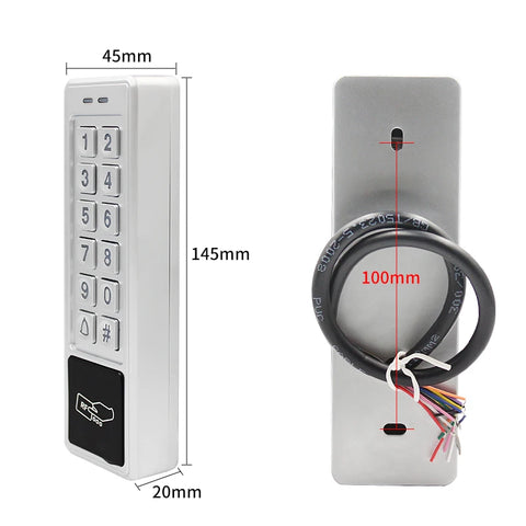 IP67 Waterproof RFID Reader Lock Door Access Control Keypad 6000 User Door Bell 125Khz EM Card Access Control Panel